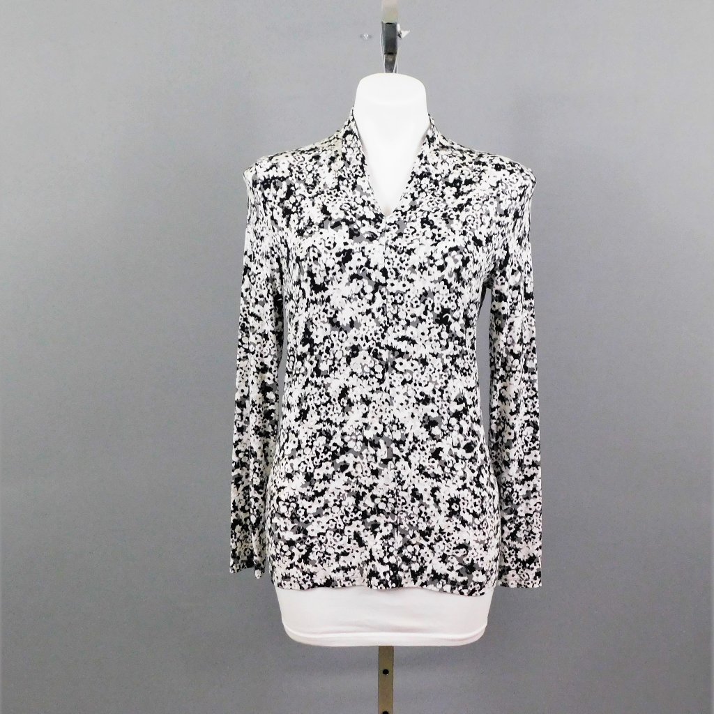 Talbots Women Shirt Black White S